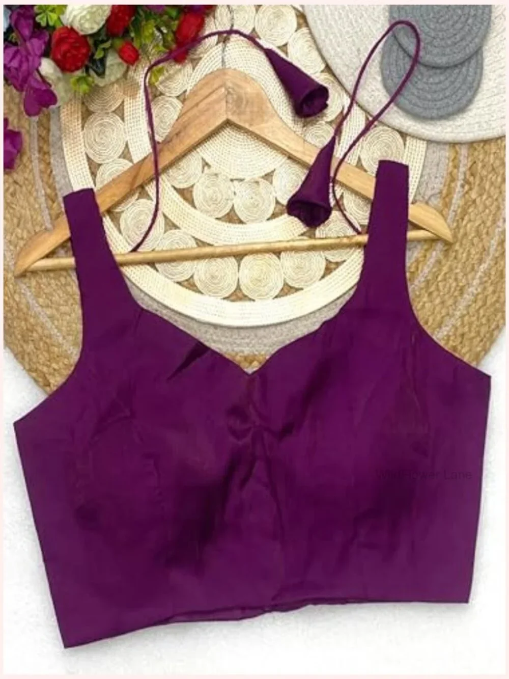 Satin Silk Saree Blouse Choli Sweetheart Neckline Sleeveless Ready to Wear - Picture 3 of 7